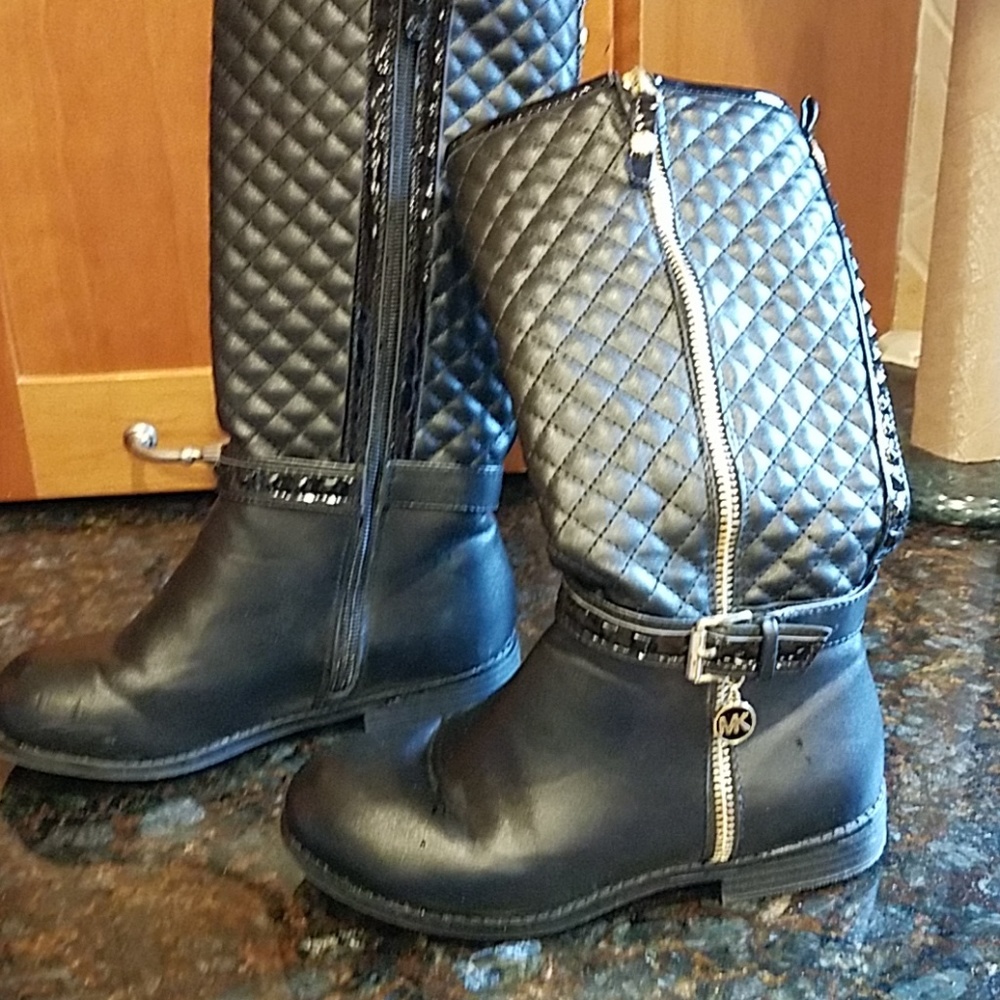 Michael Kors girls black high boots
